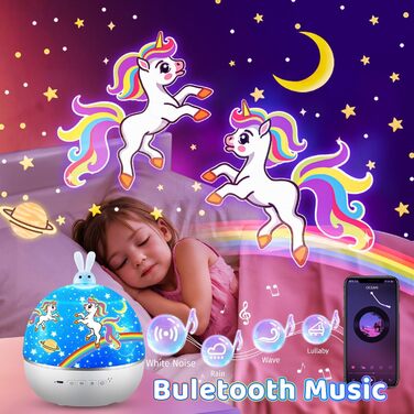 Дитячий нічник-проектор зоряного неба з Bluetooth, 15 фільмів, LED нічна лампа для дитячої кімнати, проектор зоряного неба, декор для дітей та немовлят