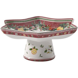 Миска у формі зірки Villeroy & Boch Winter Bakery Delight, 1 л, преміум порцеляна, біло-червона, на ніжці