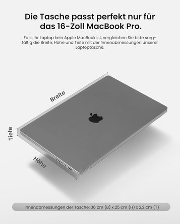 tomtoc 360° Захисний чохол для ноутбука 16'' MacBook Pro M4/M3/M2/M1 Pro/Max (2019-2024), сумка для ноутбука, сумісна з ASUS Vivobook 15/16, Dell Inspiron 15