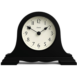 Настільний годинник JONES CLOCKS Speakeasy у класичному стилі Наполеонівської шапки, чорний, для столу, полиці або тумбочки
