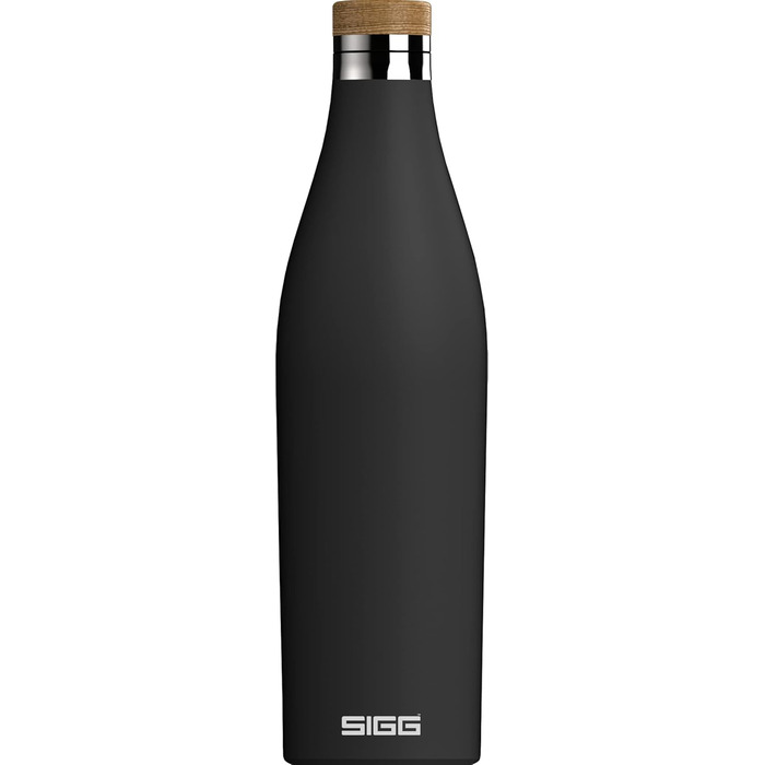 Термобутилка SIGG Meridian, герметична, подвійні стінки з нержавіючої сталі 18/8, бамбукова кришка, BPA і пластику немає, об’єм 0,5/0,7 л