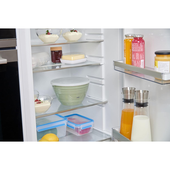 Миска для змішування Emsa Prep&Bake 2,75 л із пластику, з кришкою для зберігання, нековзке дно, для кухні, зелена