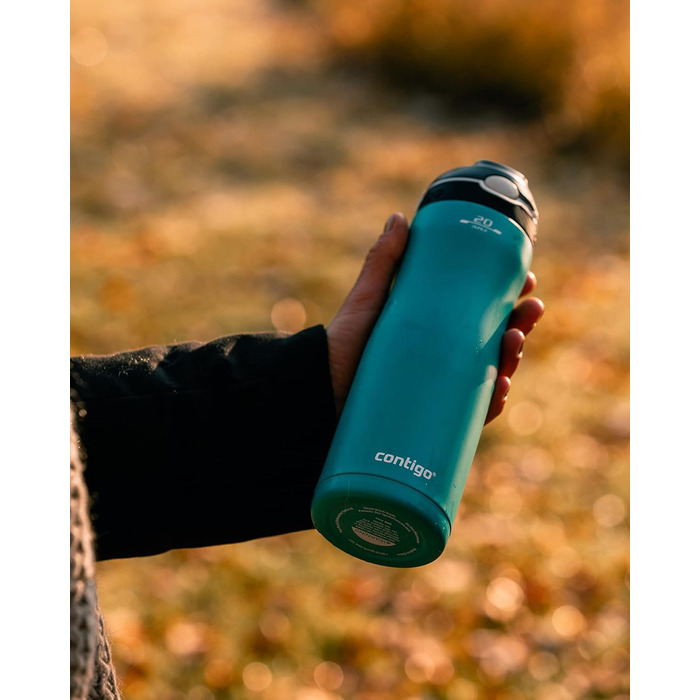 Термобутилка Contigo Ashland Chill з трубочкою, нержавіюча сталь, 590 мл, ізольована, для спорту, велосипеда, туризму, не протікає (Scuba)