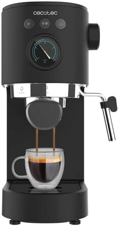 Кавоварка Cecotec Cafelizzia 790 Steel Pro, 1350 Вт, манометр, Thermoblock, 20 бар, автоматичний режим, капучинатор, 1,2 л, чорна
