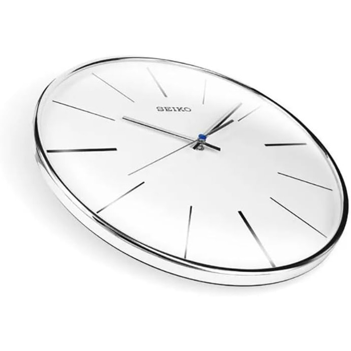Настінний годинник Seiko сріблястий, пластик, безшумний механізм QXA634A