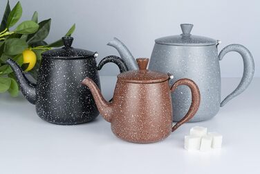 Чайник Café Olé PT-048 преміум, 1,4 л, нержавіюча сталь 18/10, безкапельний носик, порожнисті ручки, відкидна кришка, червоний граніт
