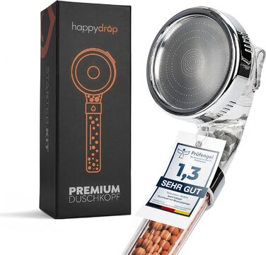 Преміум душова насадка happydrop з мінеральними каменями, водозберігаюча ручна лійка з 3 режимами та підвищеним тиском