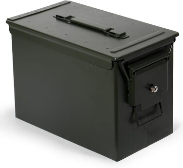 Металева ящик-скриня для зберігання, Munitionskiste US Ammo Box, патронна коробка для акумуляторів та боєприпасів, з замком, 28/30 см