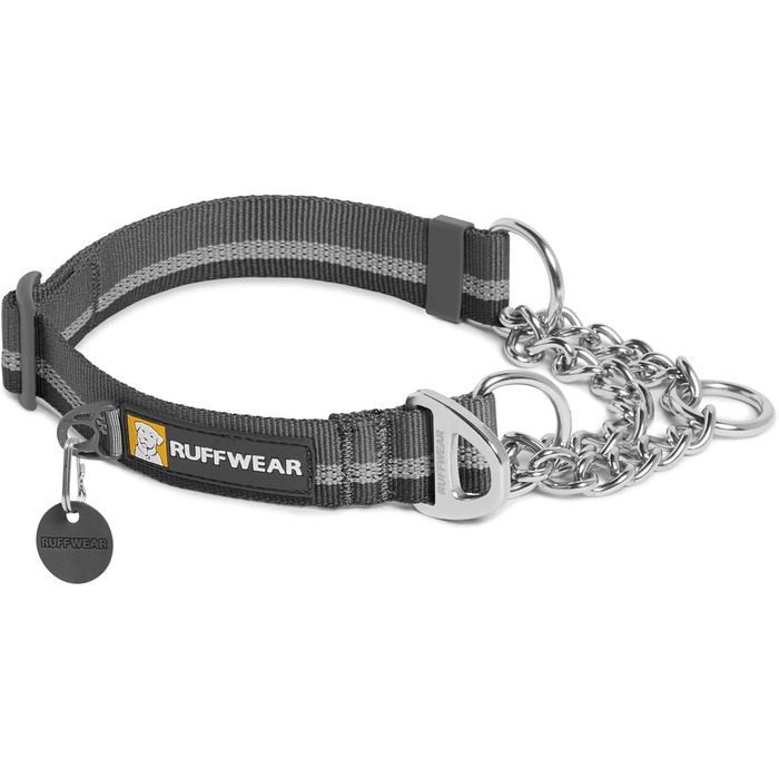 Ruffwear Chain Reaction регульований нашийник для собак, 28-36 см, гранітно-сірий, металевий ланцюжок