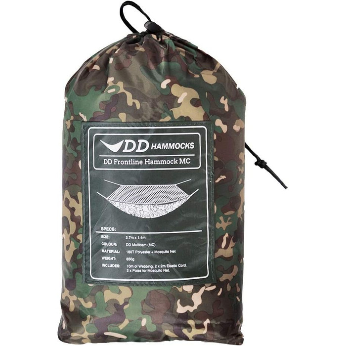 Гамак DD Hammocks Frontline MC з москітною сіткою, камуфляж, для кемпінгу та походів