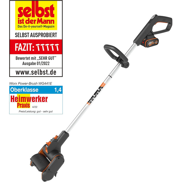 Акумуляторна мультищітка WORX WG441E.9 20В для очищення каменю та деревини, видалення бур'янів, з водяним підключенням, PowerShare, без акумулятора та зарядного (комплект 4Аг акумулятор і зарядка)