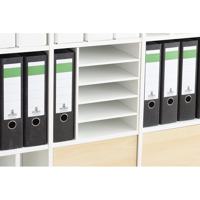 Органайзер для паперу DIN A4 INWONA Kallax Expedit, 5 відділень, білий, 25x33,5x36 см – полиця для документів, сортувальник, підставка для паперу