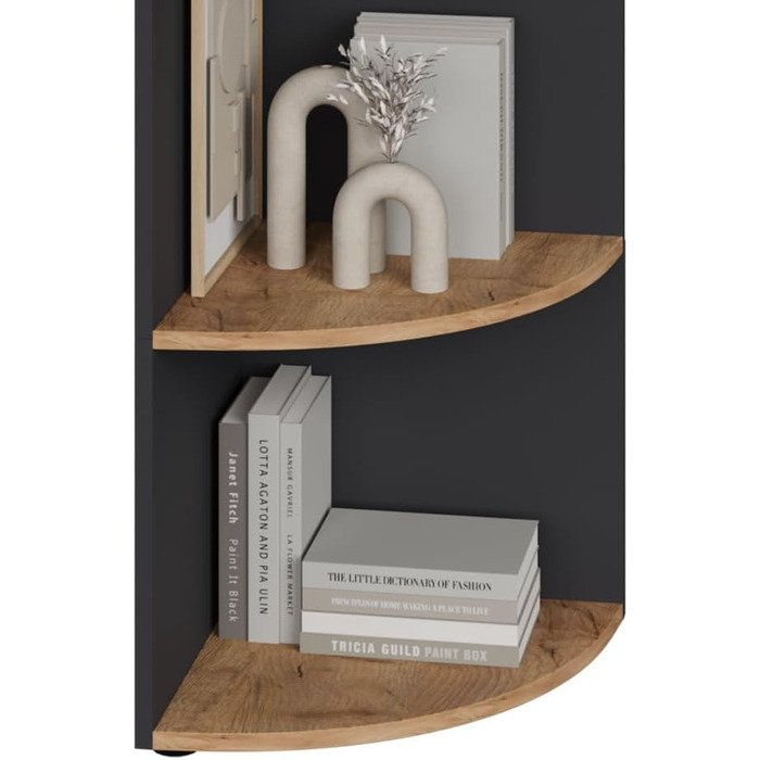 Кутова полиця Vicco Ecki, книжкова, біла/дуб золотий, 30x60 см (антрацит/дуб золотий, 180x40 см)