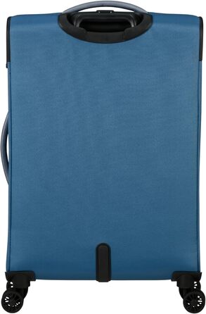 Валіза American Tourister Pulsonic Spinner L, розширювана, 81 см, 113/122 л, синя, поліестер