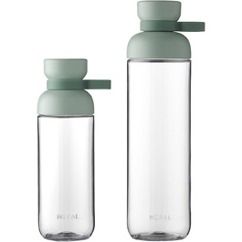 Пляшки для води Mepal Vita, набір 2 шт, 500/900 мл, міцні, герметичні, BPA-free, для спорту, офісу, університету, кольору Nordic Sage