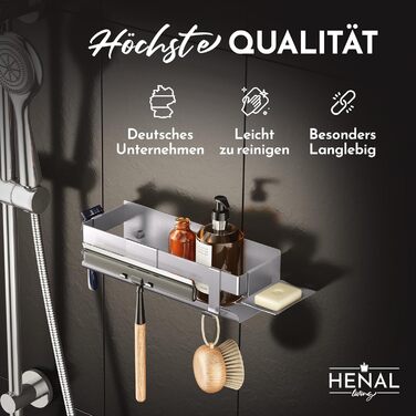 Душова полиця HENAL SET 5 в 1, нержавіюча сталь, без свердління