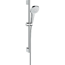 Душова лійка hansgrohe Croma Select E, водозберігаюча, 3 режими струменя, антикальцієва функція, білий/хром