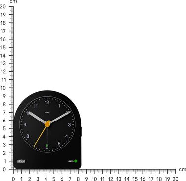 Braun Classic будильник аналоговий з підсвіткою, тихий кварцовий механізм, функція повтору, наростаючий сигнал, чорний, модель BC22B