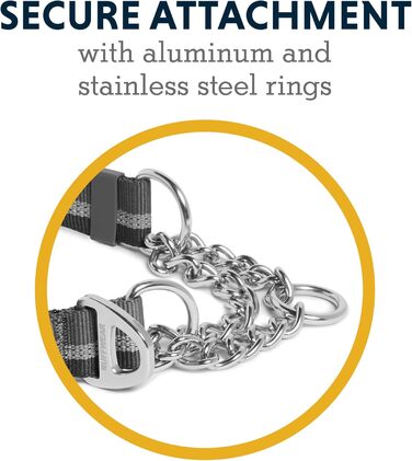 Ruffwear Chain Reaction регульований нашийник для собак, 28-36 см, гранітно-сірий, металевий ланцюжок
