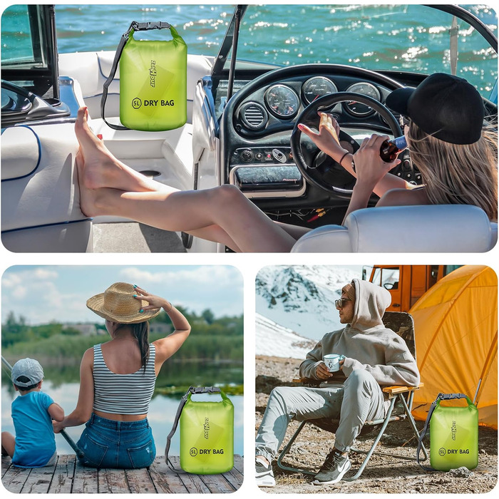 Водонепроникний Dry Bag – прозора сумка з роликовою застібкою, 2/5/10/20 л, для подорожей, плавання, каякінгу, кемпінгу, риболовлі, захисту від дощу