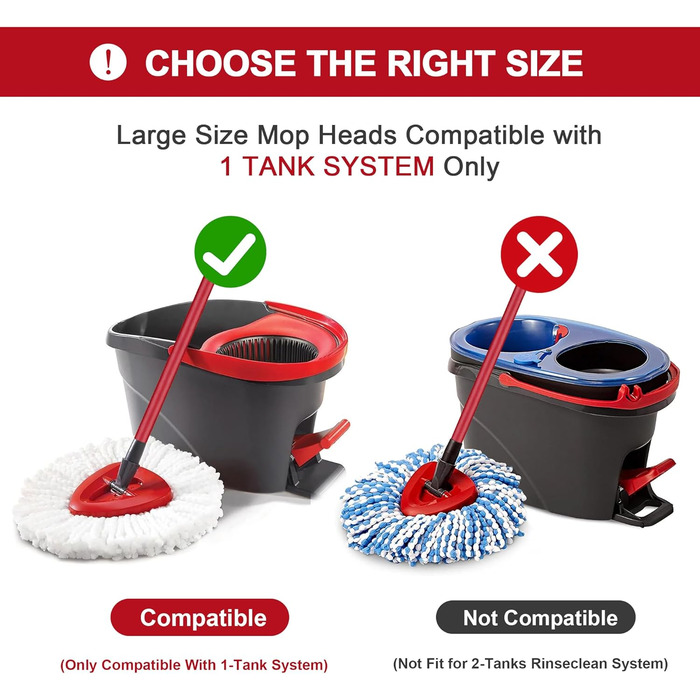 Набір із 12 мікрофібрових насадок для швабри O-Cedar Easy Wring Spin Mop, змінні головки для легкого прибирання