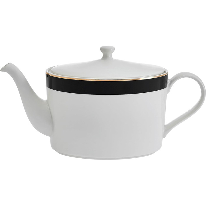 Чайник Mikasa Luxe Deco порцеляновий, 1.1 л, з фільтром, арт-деко, золото, для 4 чашок, підходить для посудомийки