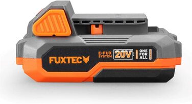 Акумуляторний повітродув FUXTEC 20V FX-E1LB20 з 2 акумуляторами Li-Ion 2Ah та зарядною станцією 2,4A, для саду, доріжок і подвір'я, тиха робота, швидкість до 38 м/с