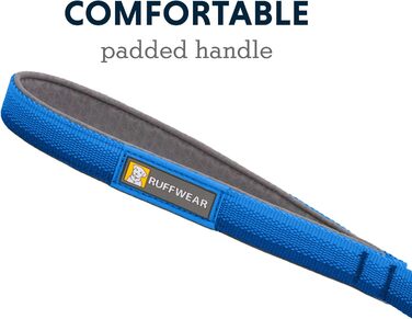 RUFFWEAR Front-Leine – легкий повідок для собак 1,5 м, міцний з м'якою ручкою, надійний обертовий Crux-Clip, плоска стропа Tubelok, синій колір, універсальний розмір