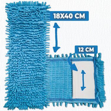 10 шт. насадок для мопа з мікрофібри Chenille, сині, змінні чохли для підлоги, делікатна чистка, універсальні для тримачів 40 см