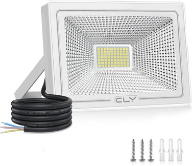LED прожектор CLY 50Вт, 4300Лм, 6500K, IP66, водонепроникний зовнішній світильник для двору, гаража, саду