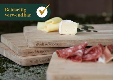 Набір кухонних дошок Woolf & Woods з акації, 4 шт, натуральні, товсті, для нарізки та сервірування