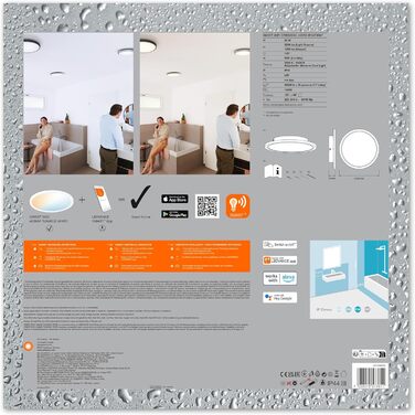 Розумна LED лампа для ванної LEDVANCE Orbis Bath, 1200 Лм, 3000-6500K, 40 см, IP44, димована, керування через Wi-Fi, додаток та голосовий асистент, біла