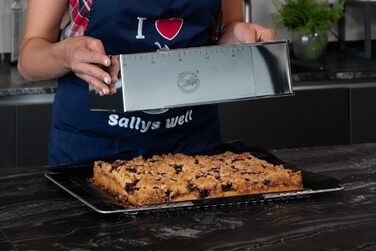 Форма для випікання Sally's, розсувний тортовий та бісквітний борт, прямокутний, регульований, 24x19–32x46 см, висота 10 см, нержавіюча сталь