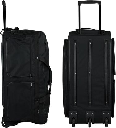 Велика дорожня сумка-тележка TW24 XXXL 182 л, 3 колеса, чорна