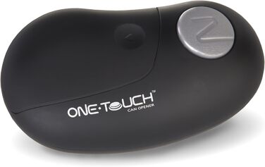 Електричний відкривач для консервів One Touch, чорний, пластик/нержавійка, з функцією старт/стоп, ідеально для людей з артритом, 2 роки гарантії, C50650