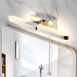Світильник для ванної MantoLite LED з вимикачем, 40 см, 8 Вт, 3000K, настінна лампа для дзеркала з нержавіючої сталі й акрилу, сучасне підсвічування для готелю, ресторану
