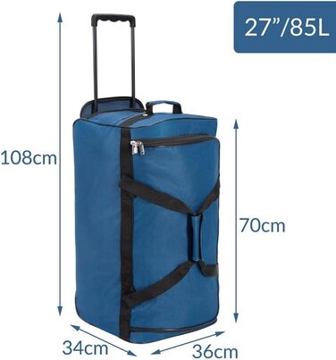 Дорожня сумка на колесах MONZANA 85 л, телескопічна ручка, м'який чемодан XL 70x36x34 см