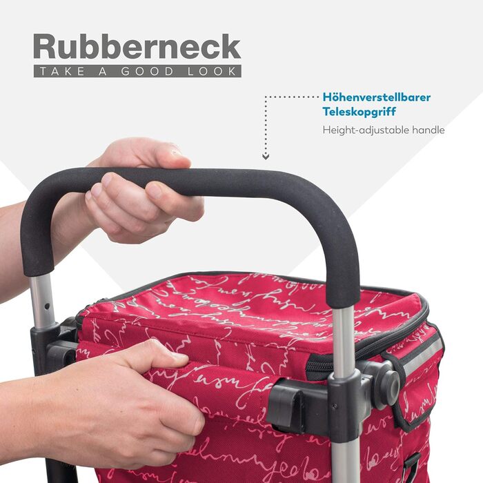 Складна господарська сумка-візок Rubberneck з охолоджуючим відділенням, регульованою ручкою, червона