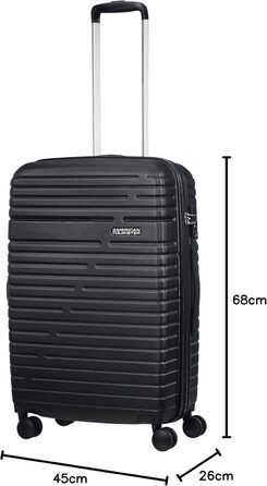 Валіза American Tourister Aero Racer Spinner 68 см, розширювана, 75,5 л, чорна