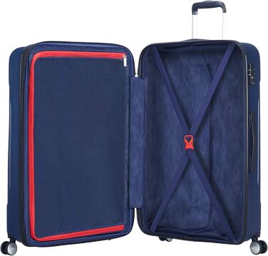 Велика розширювана валіза American Tourister Tracklite Spinner 120 л, темно-синя, 78 см
