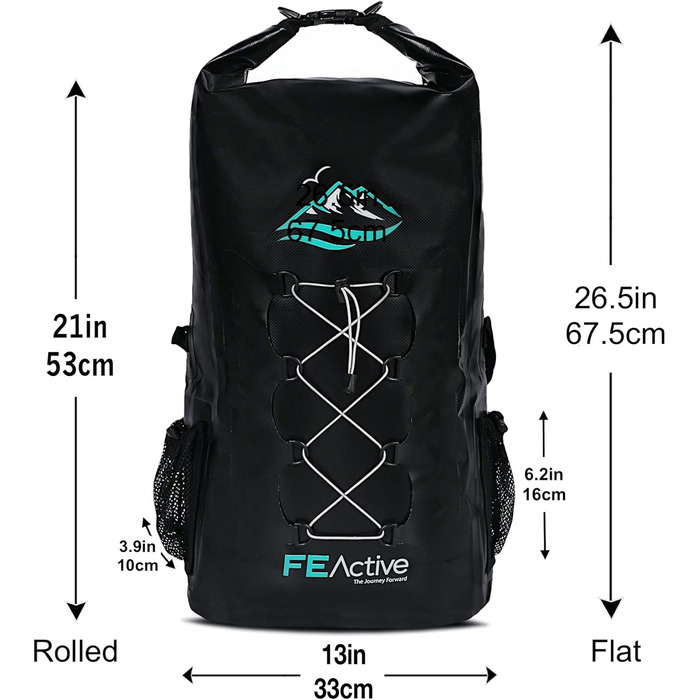Водонепроникний рюкзак FE Active 30 л для водних та outdoor активностей з м'якими лямками та зовнішніми сітками