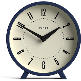 Настільний годинник JONES CLOCKS Venus, круглий, ретро дизайн, синій – для столу, полиці, каміна або тумби