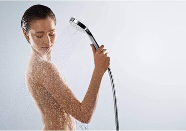 Душова лійка hansgrohe Croma Select E, водозберігаюча, 3 режими струменя, антивапняна, біла/хром