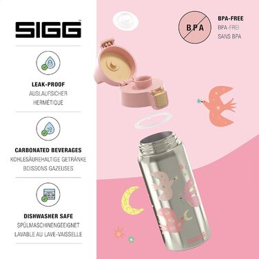 Дитяча ізольована пляшка для напоїв SIGG Shield Therm ONE 0,5 л, підходить для газованої води, герметична, легка, BPA-free, Fly Away