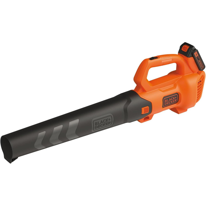 Акумуляторний повітродув Black+Decker BCBL200L 18В, 2.0Аг, 145 км/год, 577 м³/год, з лопаткою для листя, для терас, доріжок, саду, з акумулятором та зарядним