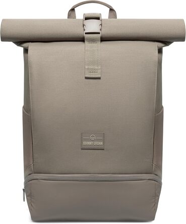 Рюкзак Johnny Urban Allen Medium ролтоп 15 л для жінок і чоловіків, з відділенням для ноутбука, водовідштовхувальний, для міста, університету, велосипеда, бізнесу, екологічний, сірий Desert Grey