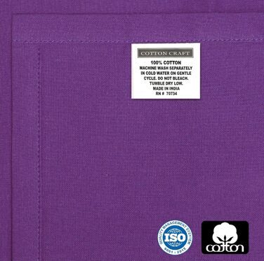 Серветки з бавовни Cotton Craft 100%, 20x20 дюймів, набір різнокольорових, для сервірування столу