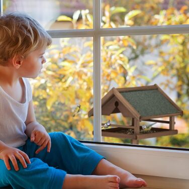 Дерев'яна годівниця для птахів Relaxdays з підставкою, коричнева, 120x62x55 см, для диких птахів, з водостійким дахом