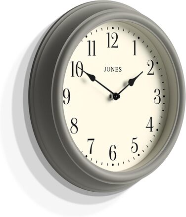 Настінний годинник JONES CLOCKS 30 см, круглий, класичний, зелений, римські цифри, традиційний дизайн для кухні, вітальні чи спальні
