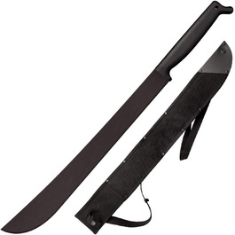 Мачете Cold Steel 97TM21S латинське 53 см, двуручне, сталеве, з чохлом, чорне, важке, універсальне